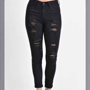 KanCan Skinny Black Jeans Distressed